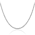 thumbnail image 1 of 10K Solid White Gold 2.75mm Quadruple Rope Chain Twisted Link Necklace, 1 of 4