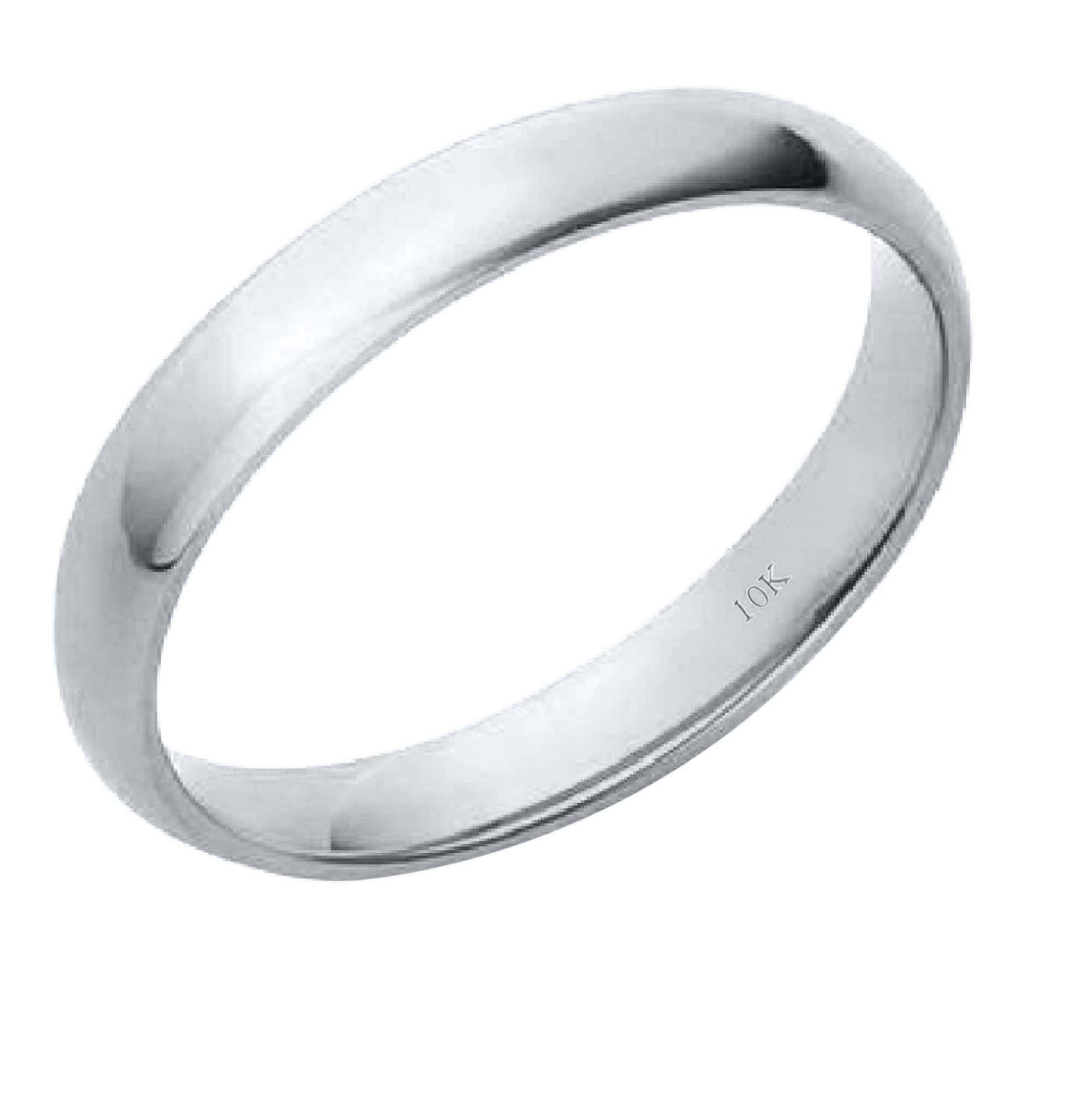 Plain Flat Wedding Ring White Gold 18k - OROGEM Jewelers