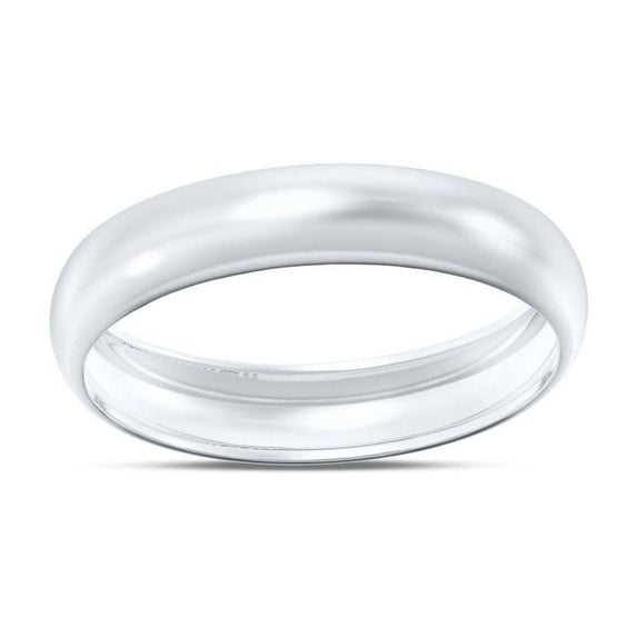 Mauli Jewels 10K White Gold 4MM Plain Men's and Women's Wedding Band Ring, Unisex Gold Bands