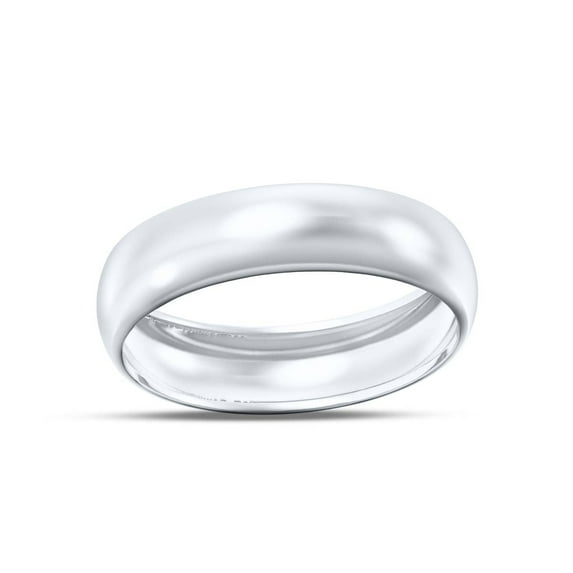 Mauli Jewels 10K White Gold 5MM Plain Men's and Women's Wedding Band Ring, Unisex Gold Bands