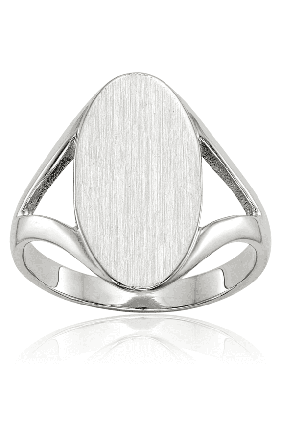 10K Solid White Gold Custom Engraved Signet Ring Handmade Personalized Monogram Initial Letter Band