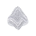 thumbnail image 1 of AFFY 10K Solid White Gold Multi Shape White Natural Diamond Cocktail Engagement Wedding Ring (1 cttw)-4, 1 of 1