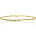 thumbnail image 1 of 10K Solid Yellow Gold 2.25mm Quadruple Rope Chain Bracelet, 1 of 4
