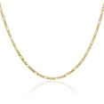 thumbnail image 1 of 10K Solid Yellow Gold 2.2mm Figaro Link Chain Necklace, 1 of 4