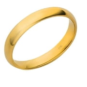 AONEJEWELRY 10K Solid Yellow Gold 3mm Plain Men's and Women's Wedding Band Ring