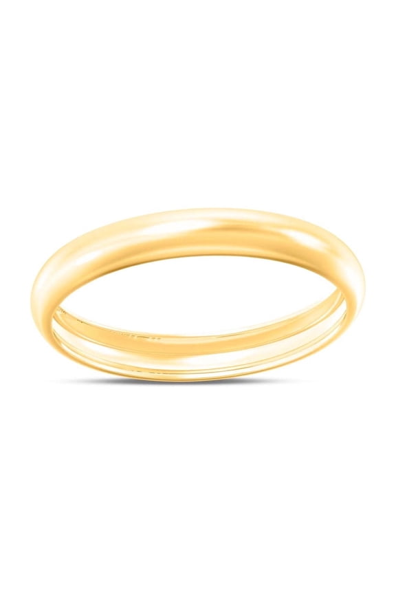 Aone Jewelry 10K Yellow Gold 3mm Plain Men's and Women's Wedding Band Ring