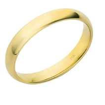10K Solid Yellow Gold 3mm Plain Men's and Women's Wedding Band Ring