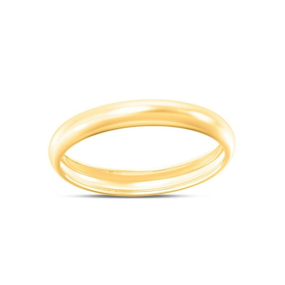 Mauli Jewels 10K Yellow Gold 3MM Plain Men's and Women's Wedding Band Ring, Unisex Gold Bands