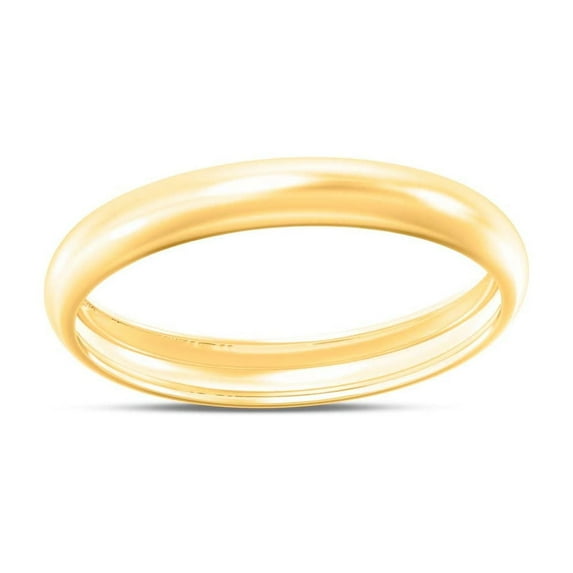 Aone Jewelry 10K Yellow Gold 3mm Plain Men's and Women's Wedding Band Ring