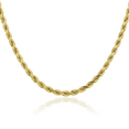 thumbnail image 1 of 10K Solid Yellow Gold 4.25mm Rope Chain Twisted Link Necklace, 1 of 4