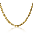 thumbnail image 1 of 10K Solid Yellow Gold 4.9mm Rope Chain Twisted Link Necklace, 1 of 5