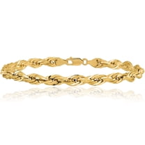 10K Solid Yellow Gold 5.4mm Rope Chain Bracelet