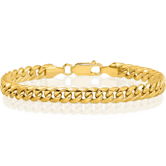 10K Solid Yellow Gold 6mm Miami Cuban Curb Link Chain Bracelet