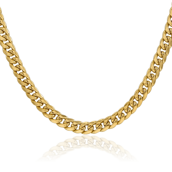 10K Solid Yellow Gold 6mm Miami Cuban Curb Link Chain Necklace