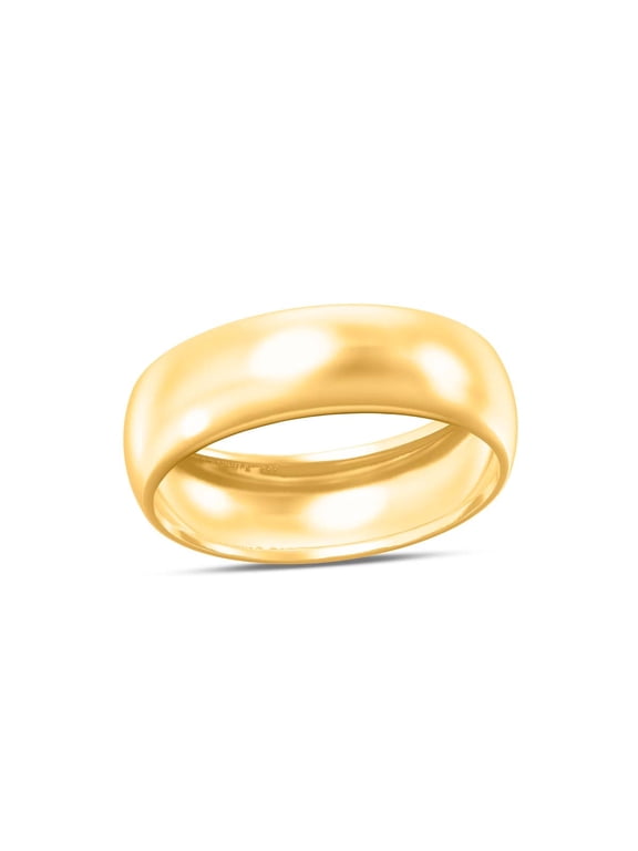 10K Solid Yellow Gold 6mm Plain Men's and Women's Wedding Band Ring