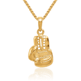 thumbnail image 1 of 10K Solid Yellow Gold Boxing Glove Necklace Karate Charm Sports Pendant, 1 of 8