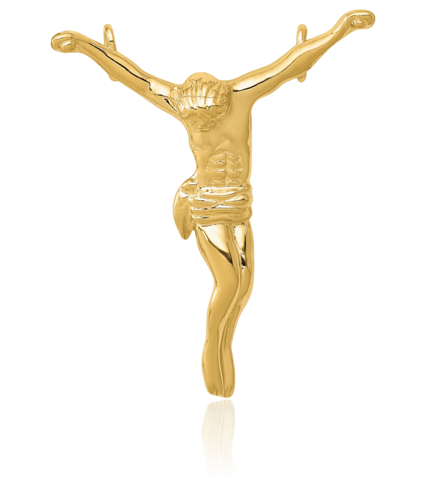 Yellow Jesus Chain 10K Solid Yellow Gold Corpus Jesus Christ Floating Chain Slide Pendant ...