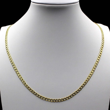 10K Solid Yellow Gold Cuban Curb Link Chain Necklace 2MM 16" 18" 20" 22" 24"