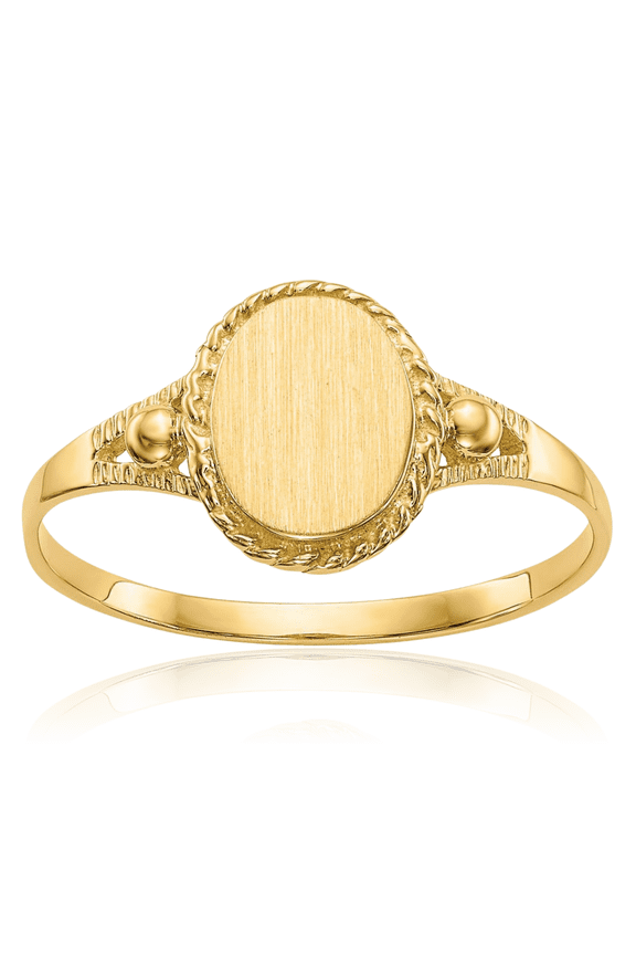 10K Solid Yellow Gold Custom Engraved Signet Ring Handmade Personalized Monogram Initial Letter Band