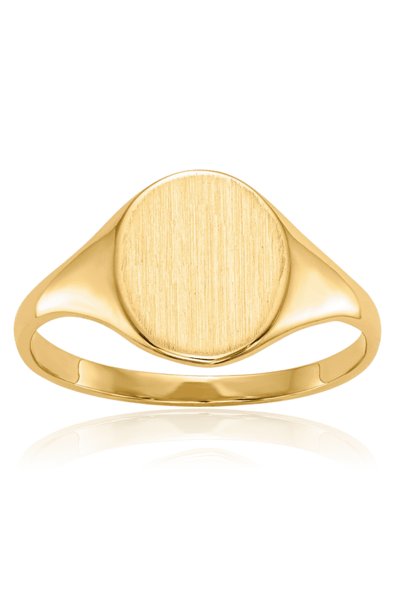 10K Solid Yellow Gold Custom Engraved Signet Ring Handmade Personalized Monogram Initial Letter Band