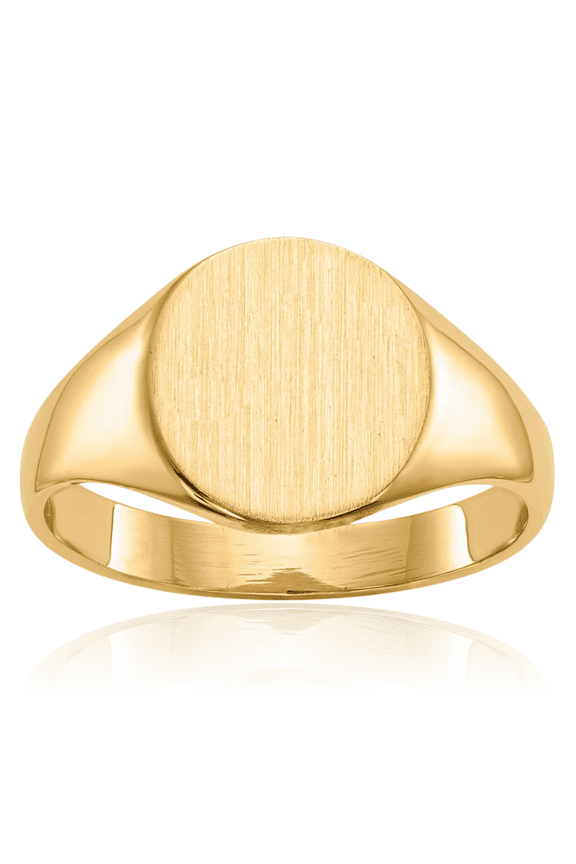 10K Solid Yellow Gold Custom Engraved Signet Ring Handmade Personalized Monogram Initial Letter Band