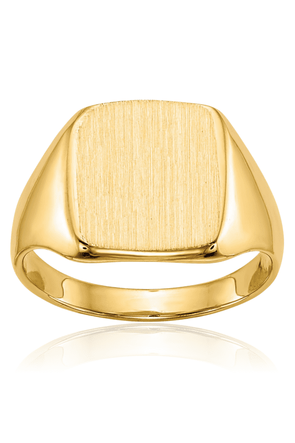 10K Solid Yellow Gold Custom Engraved Signet Ring Handmade Personalized Monogram Initial Letter Band