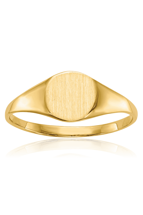 10K Solid Yellow Gold Custom Engraved Signet Ring Handmade Personalized Monogram Initial Letter Band