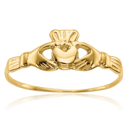 10K Solid Yellow Gold Heart Irish Claddagh Celtic Ring Jewelry