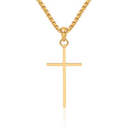 thumbnail image 1 of 10K Solid Yellow Gold Latin Mexican Holy Cross Necklace Religious Chain Pendant Jesus Christ Charm, 1 of 13