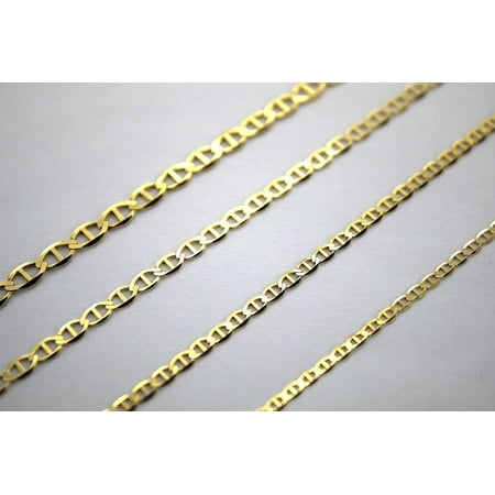 10K Solid Yellow Gold Mariner Chain 2mm-7.5mm