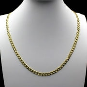 JEWELZKING 10K Solid Yellow Gold Men's Cuban Curb Link Chain Necklace 3.5MM 16" 18" 20" 22" 24" 26"