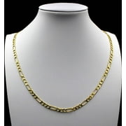 JEWELZKING 10K Solid Yellow Gold Men's Figaro Link Chain Necklace 3.5MM 16" 18" 20" 22" 24"