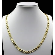 JEWELZKING 10K Solid Yellow Gold Men's Figaro Link Chain Necklace 5.5MM 18" 20" 22" 24" 26"