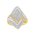 thumbnail image 1 of AFFY 10K Solid Yellow Gold Multi Shape White Natural Diamond Cocktail Engagement Wedding Ring (1 cttw)-5.5, 1 of 1