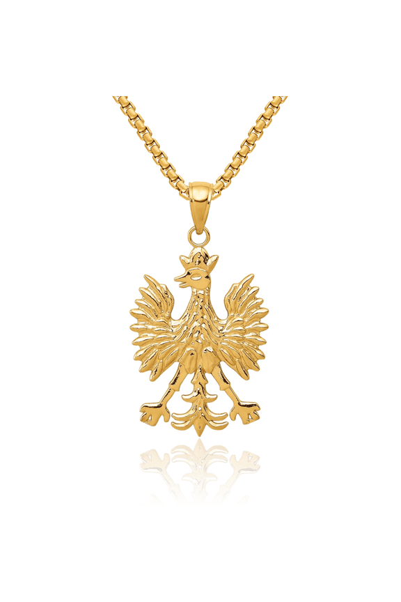 10K Solid Yellow Gold Phoenix Mythological Bird Necklace Chain Pendant Charm