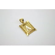 HIBISCUS TRADING INC 10K Solid Yellow Gold Plate Initial Pendant Letters A-Z