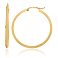 thumbnail image 1 of 10K Solid Yellow Gold Round Large Hoop Earrings, 1 of 10