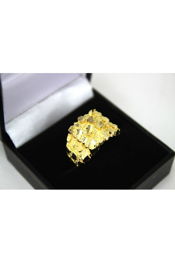 10K Solid Yellow Gold Small Medium Large Nugget Ring Sizes 6-13