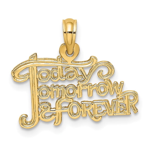 Finest Gold 10K Today Tomorrow & Forever Charm