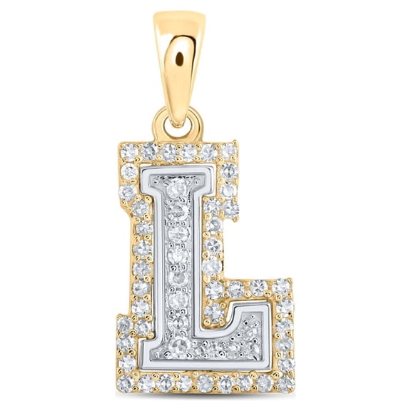 1/6CTW-DIA NK INITIAL "L" PENDANT