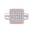 thumbnail image 1 of 10K TWO-TONE GOLD ROUND DIAMOND ROPE SQUARE CLUSTER RING 1/3 CTTW, 1 of 4