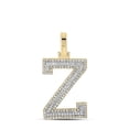 thumbnail image 1 of 10K TWO-TONE GOLD ROUND DIAMOND Z INITIAL LETTER PENDANT 3/8 CTTW, 1 of 1