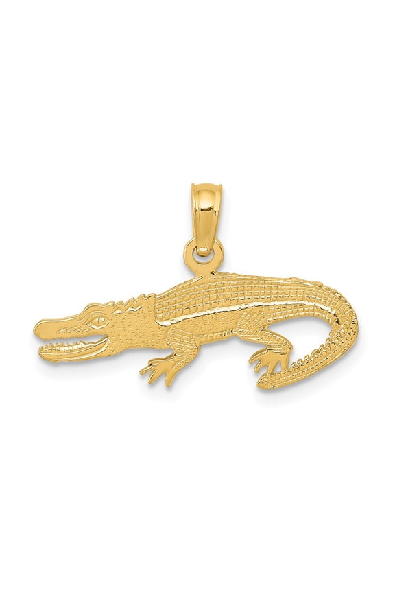 10K Textured Alligator Pendant