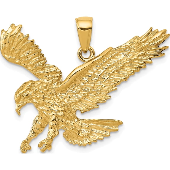 10K Textured Eagle Landing Pendant Yellow Gold Material Sparkling Chic Luxury A classic choice for celebrating love and achievement