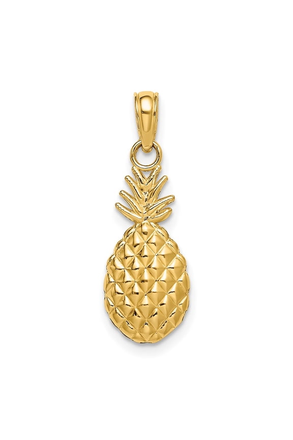 10K Textured Pineapple Charm