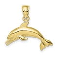 thumbnail image 1 of 10K Textured Polished Dolphin Jumping Charm 10K8143, 1 of 4