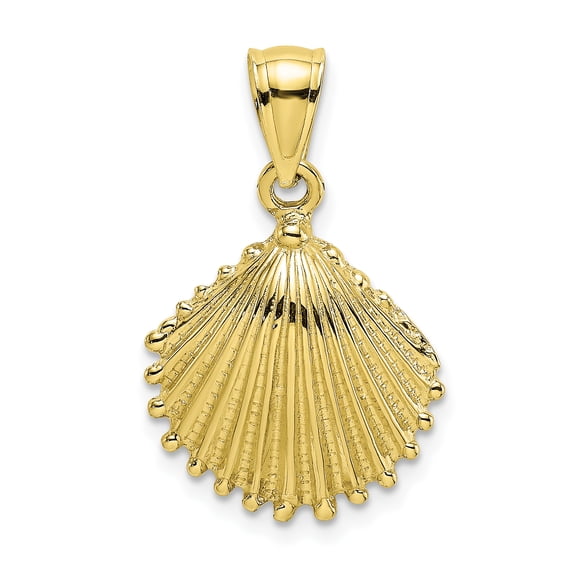 10K Textured Scallop Shell Charm 10K7683