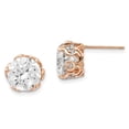 thumbnail image 1 of 10K Tiara Collection Rose Gold Polished CZ Post Earrings, 1 of 1