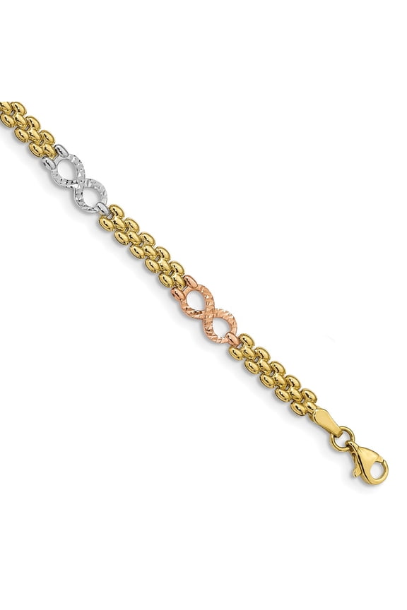 10K Tri-Color Gold bracelet Reversible Infinity