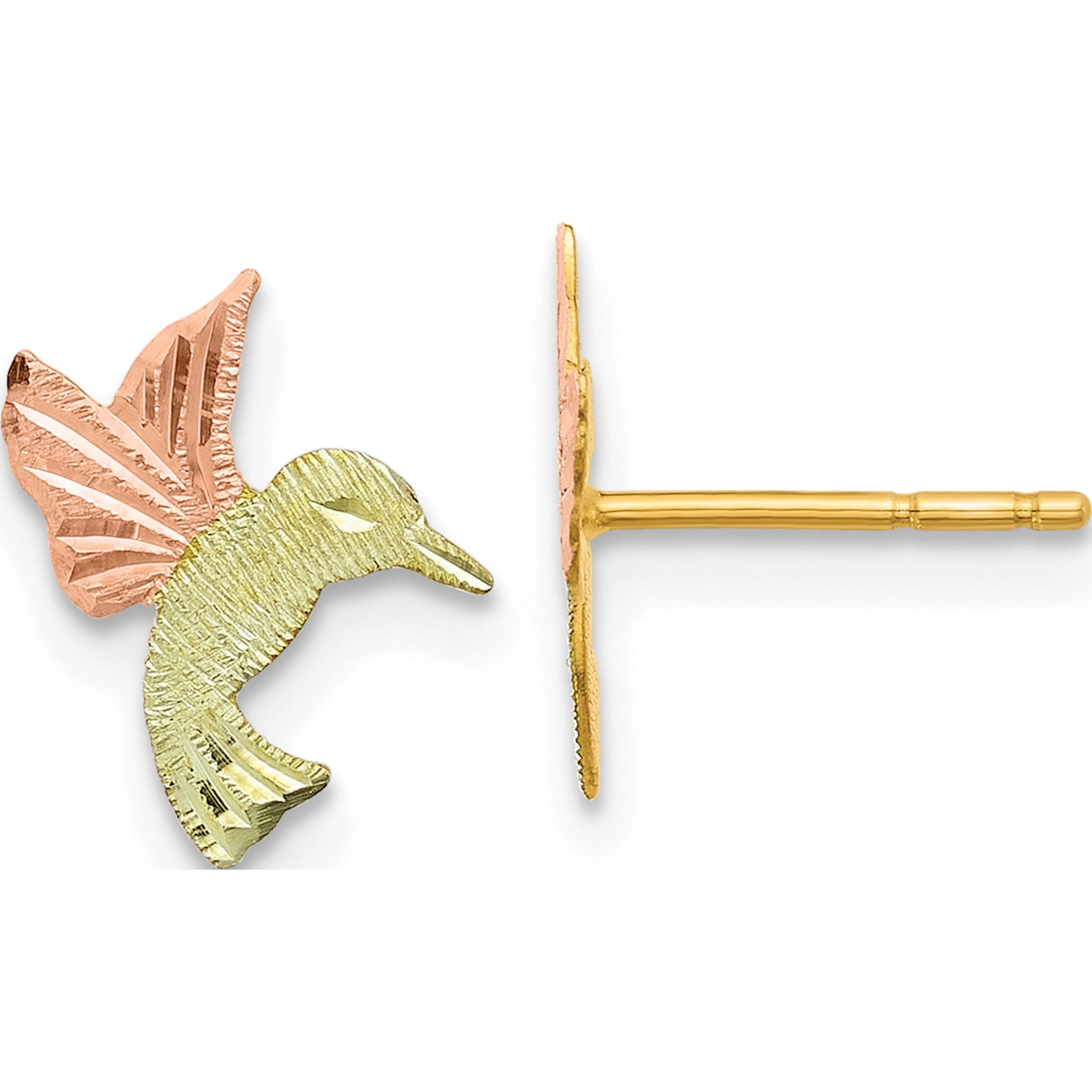 Gold Jewelry Black Hills Gold Hummingbird Earrings Vintage 10k